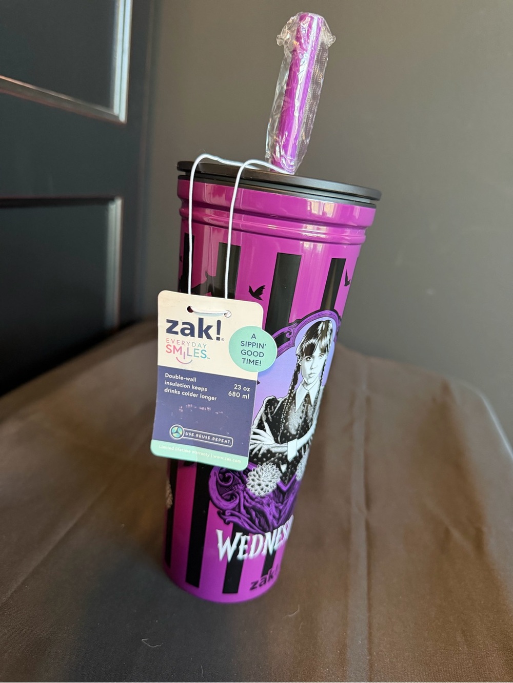 “Wednesday” 23 oz Purple Stainless Steel Travel Tumbler - NWT - Picture 4 of 4